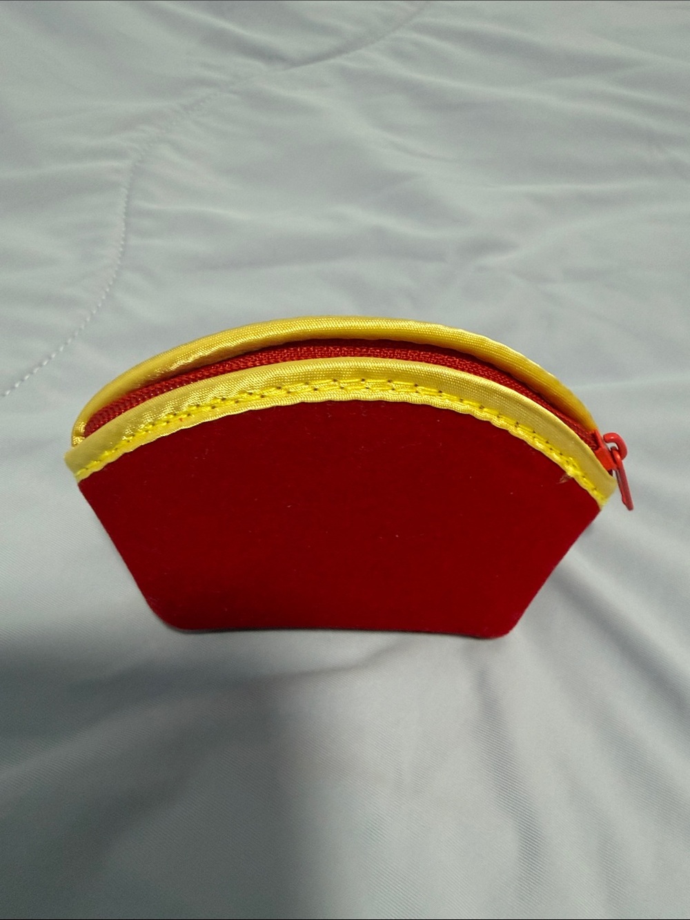 Red Velvet Jewelry Pouch Golden Lined